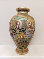Antik japán satsuma sokalakos porcelán váza Ázsia 893 1615