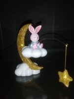 Nyuszi ül a holdon /dekoráció