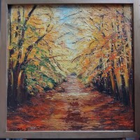 DÖMÖTÖR ANIKÓ TÜNDE Olakfestmény 50x50cm ,farost, 2,5cmes fakeretben