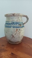 Régi Népi szilke,cserépbögre.. 17,5 cm