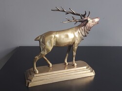 ! Szarvasbőgés - szép állású szarvas bronz szobor 4,4 kg - 852