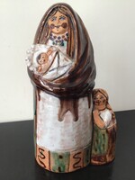 Népi kerámia figurális szobor 24cm.