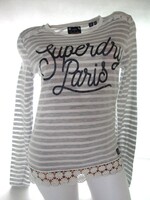 EREDETI SUPERDRY (S) HOSSZÚ UJJÚ NŐI CSILLOGÓS FELIRATÚ FELSŐ
