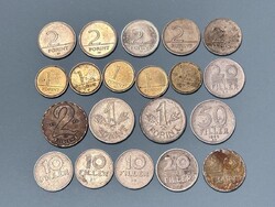 Magyar Népköztársaság 20 db 10 fillér 20 fillér 50 fillér és 1 forint 2 forint egyben