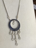 18.karátos arany 0.74ct gyémántokkal-Zafírokkal.Tanúsítvánnyal.