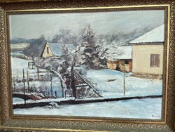 Monos József-Kertünk télen...60x80cm(!)