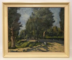 Garantáltan eredeti! Berkes Ilona -Balatonföldvár (1910-1966) olaj, vászon festmény szép állapotban!