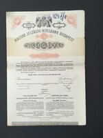 Magyar Jelzálog-Hitelbank Budapest Záloglevél 5000 Korona 1905.