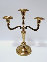 Háromágú réz gyertyatartó, 27 cm