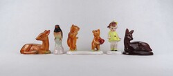 1U903 Old Bodrogkeresztúr Ceramic Figurine Set of 5