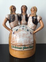 Népi kerámia figurális szobor 28cm.