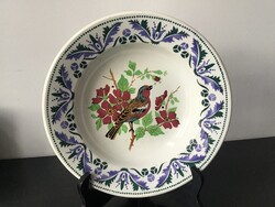Antik Wilhelmsburgi madaras falitányér 23cm.