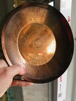 Réz vagy bronz -fali tál, kínáló, asztalközép