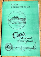 Pécsi Pannon Sörgyár - Velence Cápa Étterem- Pannonhalma Étterem  régi étlap