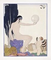 Art deco /1929/ plakát reprodukciója, francia poszter, 70*50 cm, vintage divat illusztráció