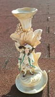 Carlsbad Karlsbad Chodau Portheim & Sohn 1860 Kecskés fiú figurális gyertyatartó porcelán