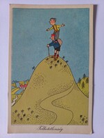 Régi rajzos 50 filléres  képeslap  KASSO Telhetetlenség  1962
