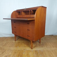 Teakfa szekreter retro íróasztal századközepi asztal