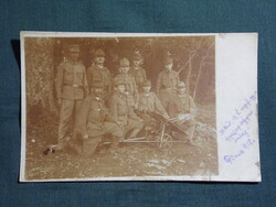 Képeslap,Osztrák Magyar hadsereg,19. honvéd gyalogság ágyús szakasz,fegyver,katona,1918-