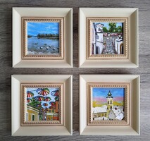 Szentendrei Négyes - mini akrilfestmények