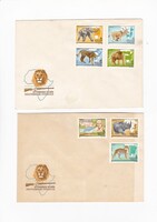 Kittenberger Kálmán Afrika-kutató születésének 100. évfordulójára kiadott bélyegsor cimkés borítékon