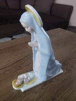 Ritka gyönyörű Herendi porcelán szobor Mária a kis Jézussal