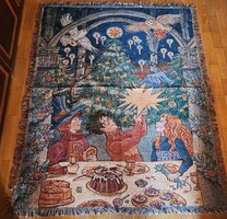 Harry Potter és az azkabani fogoly illusztrációs, vintage stílusú, szőttes, falvédő, takaró
