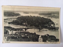 Régi képeslap Budapest Kilátás a Margitszigetre 1935