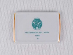 1U918 Hollóházi porcelán emlékplakett - Felszabadulási kupa 1988 III.