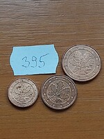 NÉMETORSZÁG 1 + 2 + 5 EURO CENT Acél réz bevonattal, 395