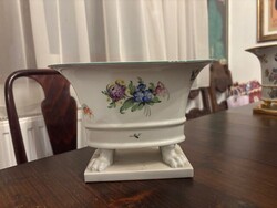 Herendi virágmintás karmos porcelán kaspó