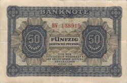 50 pfennig 1948 Németország 2 jegyű sorozat és 6 jegyű sorszám 2. Ritka Nagyon szép