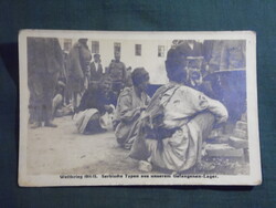 Képeslap,Osztrák Magyar hadsereg,hadifogolytábor,Szerb katona hadifoglyok,Kanitz C. kiadás, 1915-