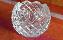 Retro gömbölyű vastag talpú öntött üveg gyertyatartó