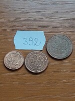 NÉMETORSZÁG 1 + 2 + 5 EURO CENT Acél réz bevonattal, 392