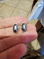 Antik? ezüst jelzett Hematit köves fülbevaló pár 1,5 cmx1 cm...