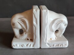Art-Deco porcelán elefánt könyvtámasz. Alkudható!