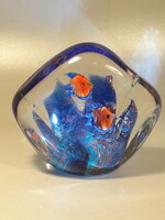 Különleges muránói hal mintás akvárium üveg levélnehezék