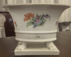 Herendi tulipános karmos porcelán kaspó