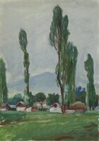 Csiky András : Falu jegenyékkel 1955