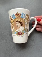 II. Erzsébet királynő arany jubileumi porcelán csésze, bögre, koronázási emlék 2002