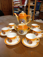 ZSOLNAY mitológiai jelenetes 6 sz. KÁVÉSKÉSZLET- Art&Decoration