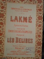 Delibes: Lakmé zongorakivonat, háború előtti antik