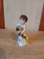 PORCELÁN ANGYAL FIGURA SZŐLŐVEL