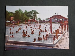Képeslap,Mezőkövesd,Zsóri gyógyfürdő,strand,medence,park látkép,részlet 1968-