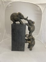 Elefántok bronzirozott szobor 40cm