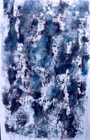 DÖMÖTÖR ANIKÓ TÜNDE Absztrakt olajfestmény, lsminált farost, 50x77 cm