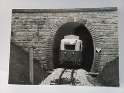 Régi fotó -  Úttörővasút, gyermekvasút vörös csillaggal 1954-es felirattal
