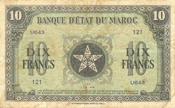 10 frank francs 1944 Marokkó