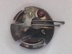 Art deco ezüst bross rubin kővel